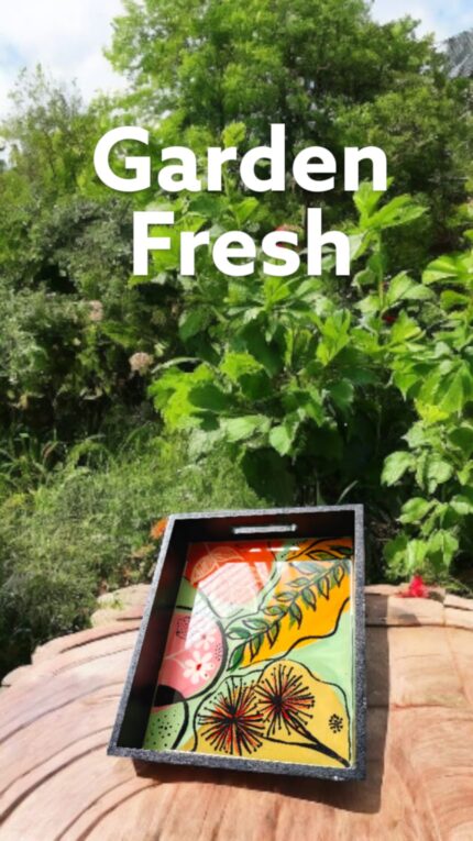 Wooden Resin  Serving Tray With Handle For Home And Kitchen/ Dining Table