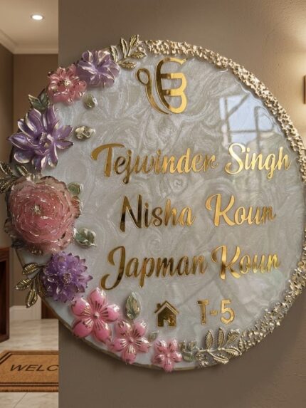 Stylish Resin Nameplate for Flats & Villas