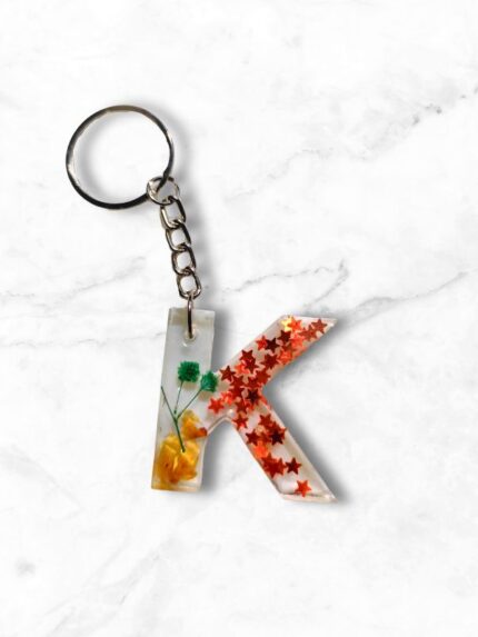 Alphabet Letter Epoxy Resin Beautiful Keychain