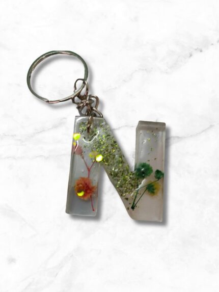 Alphabet Letter Epoxy Resin Beautiful Keychain