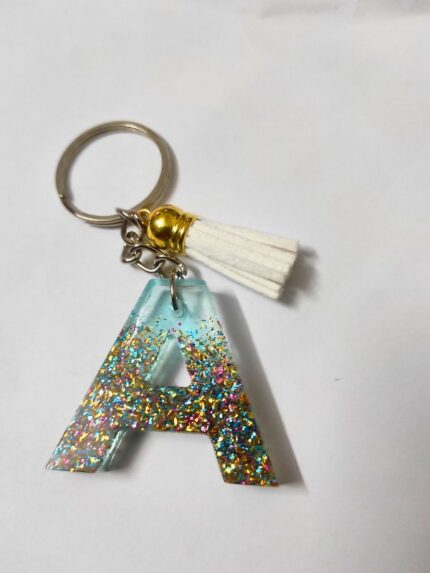 Alphabet Letter Epoxy Resin Beautiful Keychain