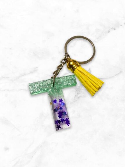 Alphabet Letter Epoxy Resin Beautiful Keychain