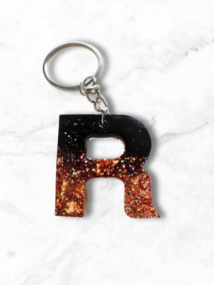 Alphabet Letter Epoxy Resin Beautiful Keychain