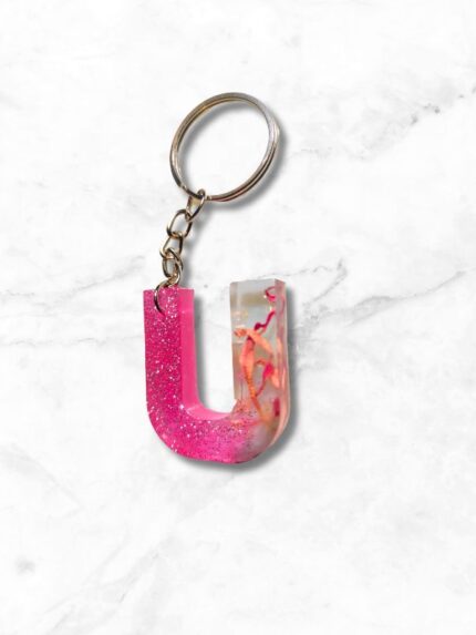 Alphabet Letter Epoxy Resin Beautiful Keychain