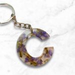 Alphabet C Letter Epoxy Resin Beautiful Keychain