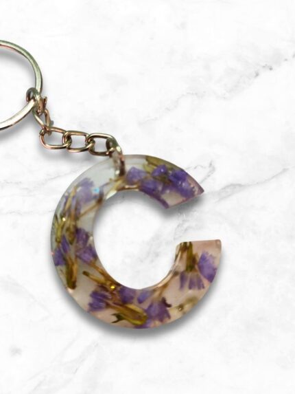 Alphabet C Letter Epoxy Resin Beautiful Keychain