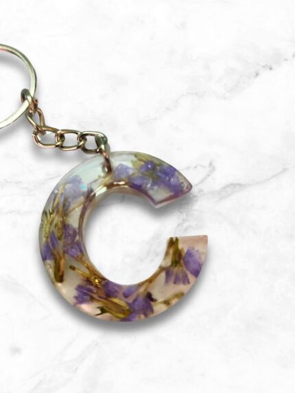 Alphabet C Letter Epoxy Resin Beautiful Keychain