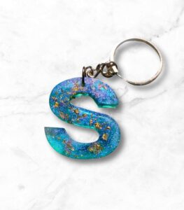 Alphabet S Letter Epoxy Resin Beautiful Keychain