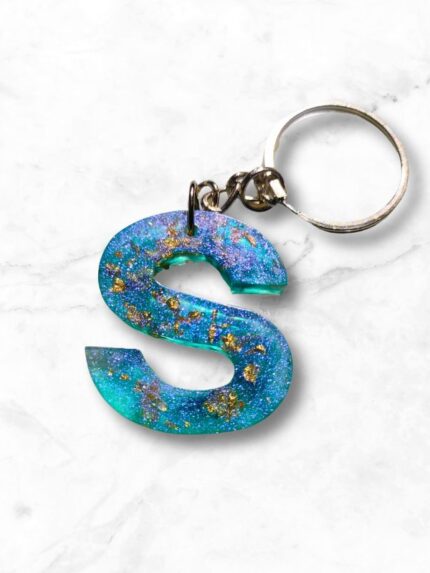 Alphabet S Letter Epoxy Resin Beautiful Keychain