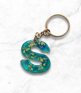Alphabet S Letter Epoxy Resin Beautiful Keychain
