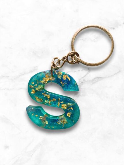 Alphabet S Letter Epoxy Resin Beautiful Keychain