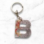 Alphabet B Letter Epoxy Resin Beautiful Keychain