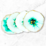 Handmade Epoxy Resin Coasters, Set of 4