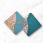 Handmade Epoxy Resin Coasters, Set of 4