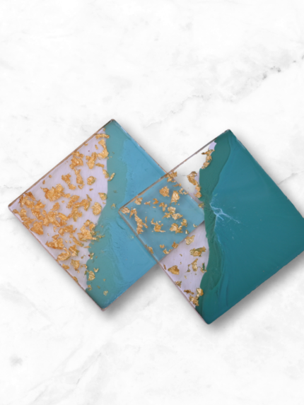 Handmade Epoxy Resin Coasters, Set of 4