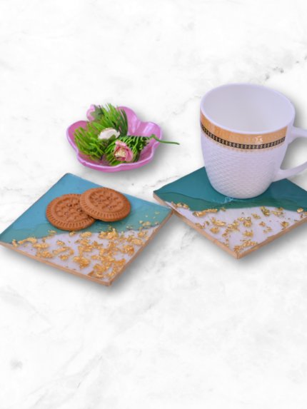 Handmade Epoxy Resin Coasters, Set of 4