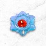 Resin Silver and Blue Candle Holder