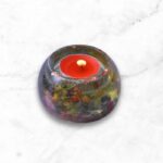 Resin Aqua Theme Rose Petals Flower Candle Holder