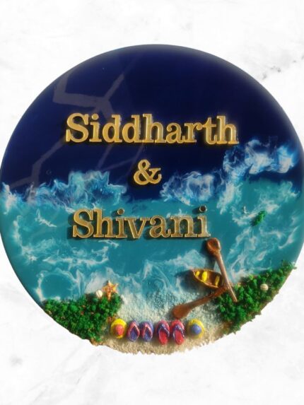 Beautiful Sea Shore /Beach Effect Epoxy Resin Nameplate