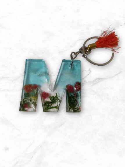 Alphabet Letter Epoxy Resin Keychain
