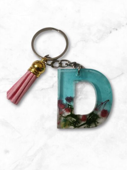 Alphabet Letter Epoxy Resin Keychain