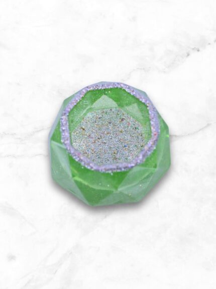 Resin Green Dimond Shape Candle Holder