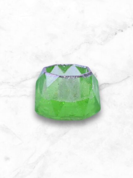 Resin Green Dimond Shape Candle Holder