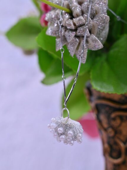 Resin Seashell Pendant/ Silver Pearl Pendent With Chain