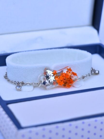 Resin Silver and Red Star Shine Bracelet