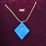 Resin Blue Colour Pendant With Golden Chain