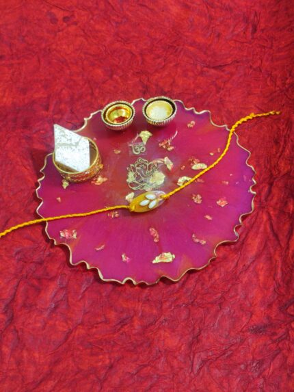 Resin Haldi Kumkum Pooja Thali for Festival
