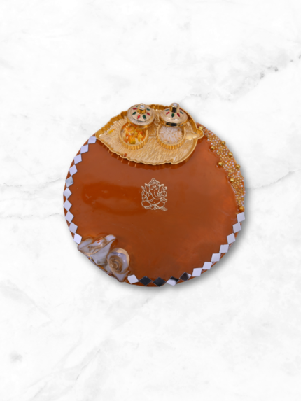 Resin Haldi Kumkum Pooja Thali for Festival