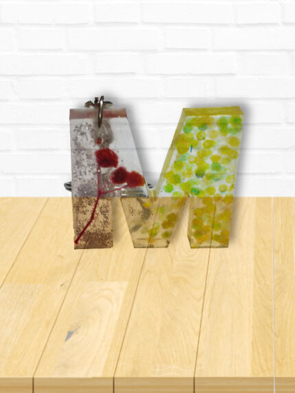 M Alphabet Beautiful Epoxy Resin Keychain