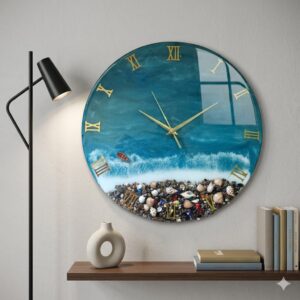 Luxury resin wall clock for modern home décor