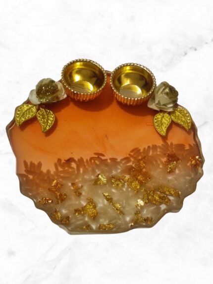 Resin Haldi Kumkum Pooja Thali for Festival