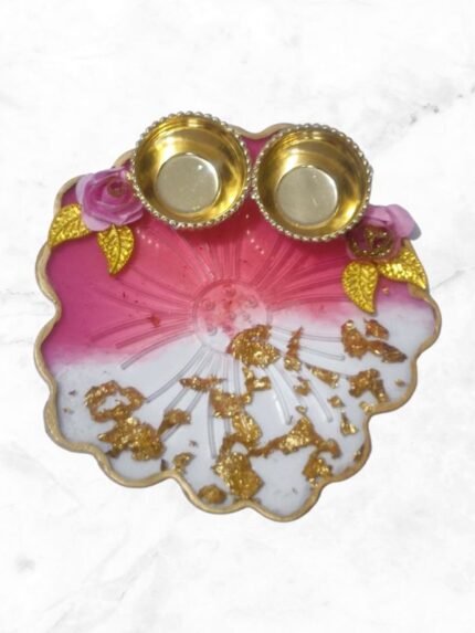 Resin Haldi Kumkum Pooja Thali for Festival