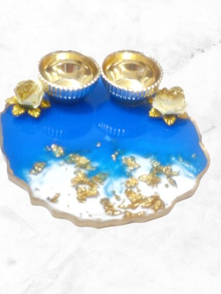 Resin Haldi Kumkum Pooja Thali for Festival