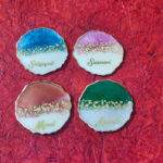 Epoxy Resin Coasters, Handmade Coasters, Set of Four
