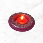 Resin Pink With Mirror Work Candle Holder