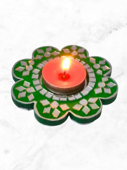 Mirror Art Resin Coated Tealight Holder