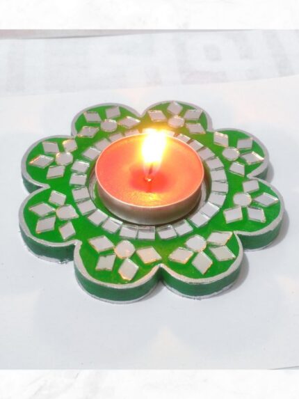 Mirror Art Resin Coated Tealight Holder
