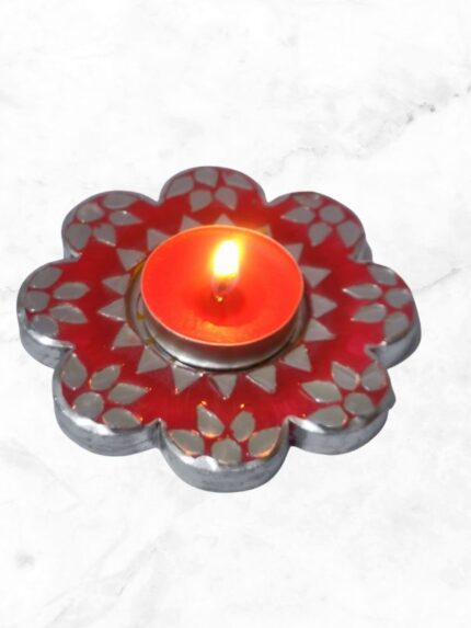 Mirror Art Resin Coated Tealight Holder