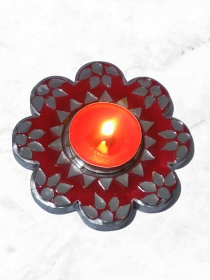 Mirror Art Resin Coated Tealight Holder