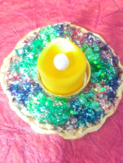 Crystal Coated Resin T-Light Holder