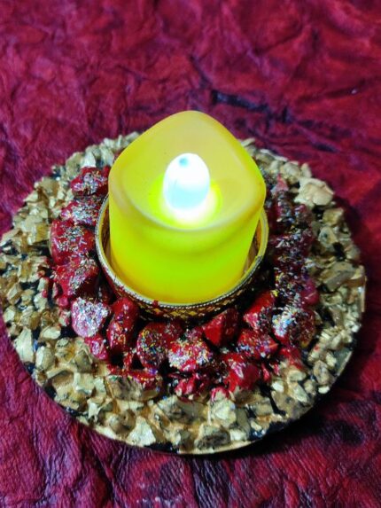 Crystal Coated Resin T-Light Holder