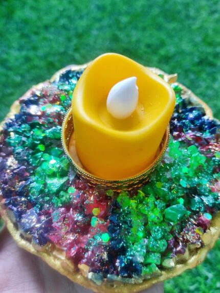 Crystal Coated Resin T-Light Holder