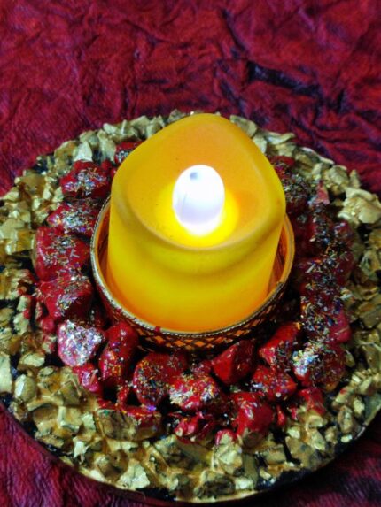 Crystal Coated Resin T-Light Holder