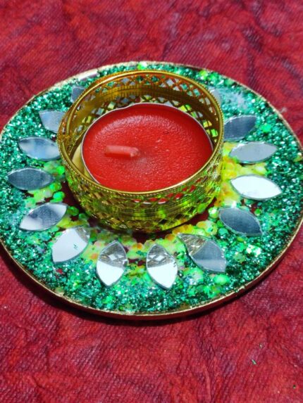 Crystal Coated Resin T-Light Holder