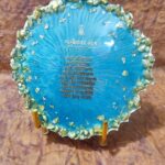 Epoxy Resin Navkar Mantra Coaster with Metal Stand