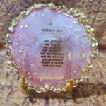 Epoxy Resin Navkar Mantra Coaster with Metal Stand